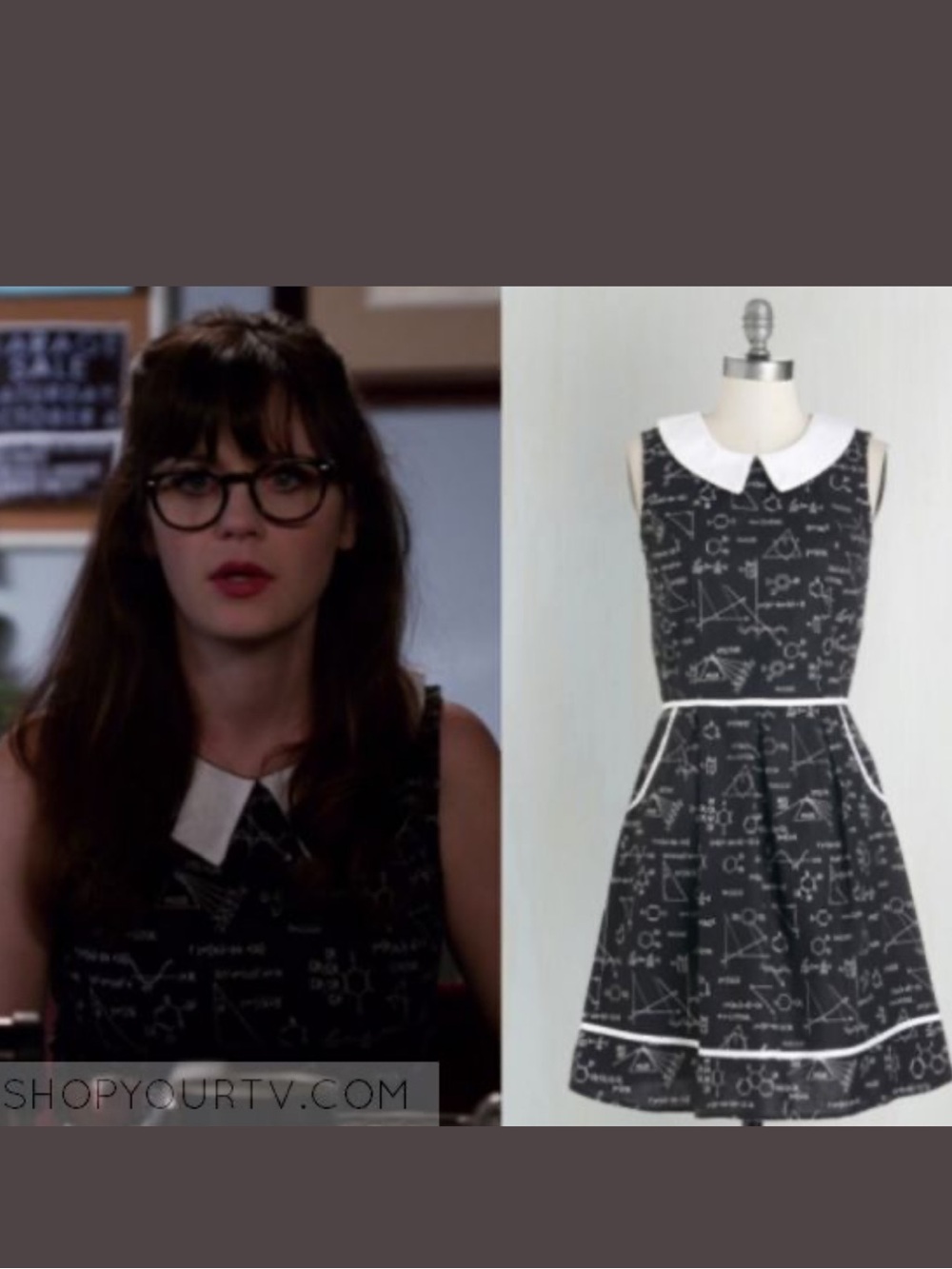 Retrolicious Science-Print Sleeveless Fit & Flare Dress w/ Peter Pan Collar